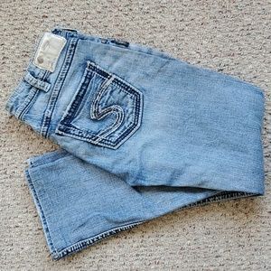 Silver jeans light wash suki baby bootcut jeans